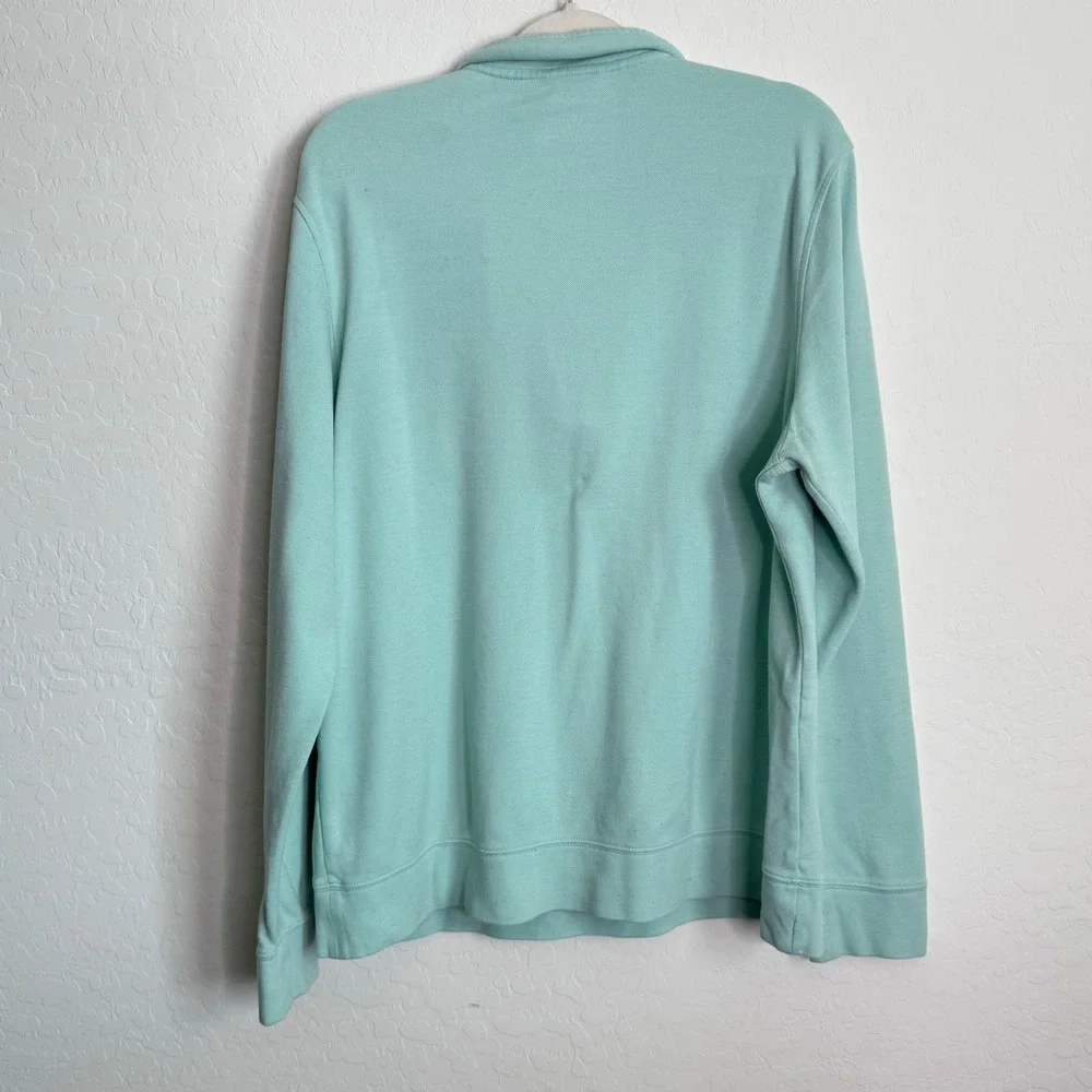 L.L. Bean Mens Large Mint Green Comfort Stretch Performance Quarter-Zip Pullover